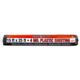 4-Mil Plastic Sheeting, Black, 15 x 25-Ft. For Sale