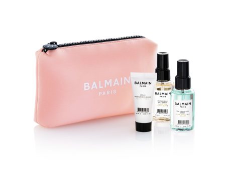 BALMAIN HAIR Riboto leidimo kolekcijos kelioninis kosmetikos dėklas, Rožinis   Cosmetic Bag Pastel Pink Travel Fashion