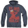 SESAME STREET : ELMO RULES ADULT HEATHER HOODIE NAVY 3X Online