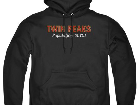 TWIN PEAKS : POPULATION ADULT PULL OVER HOODIE Black 2X Discount