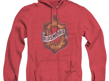 OLDSMOBILE : DETROIT EMBLEM ADULT HEATHER HOODIE RED 3X For Sale