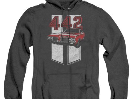 OLDSMOBILE : 442 ADULT HEATHER HOODIE BLACK 2X Sale