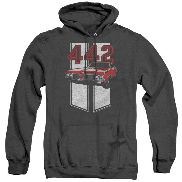 OLDSMOBILE : 442 ADULT HEATHER HOODIE BLACK 3X Sale