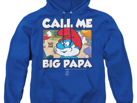 SMURFS : CALL ME BIG PAPA ADULT PULL OVER HOODIE Royal Blue 3X Online Sale